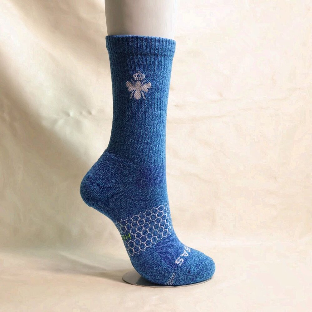 New Bombas Calf Socks Comfortable Blue Design Size L